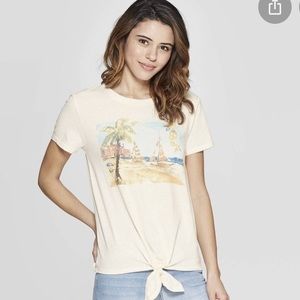 NWOT Zoe + Liv Front Knot Sailboat Tee